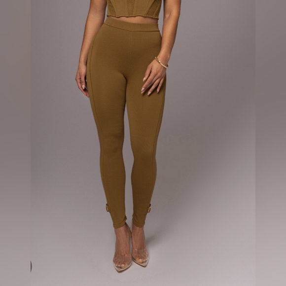 JLUXLABEL Pants - Jlux Label Olive Marcie Knit Leggings xs
